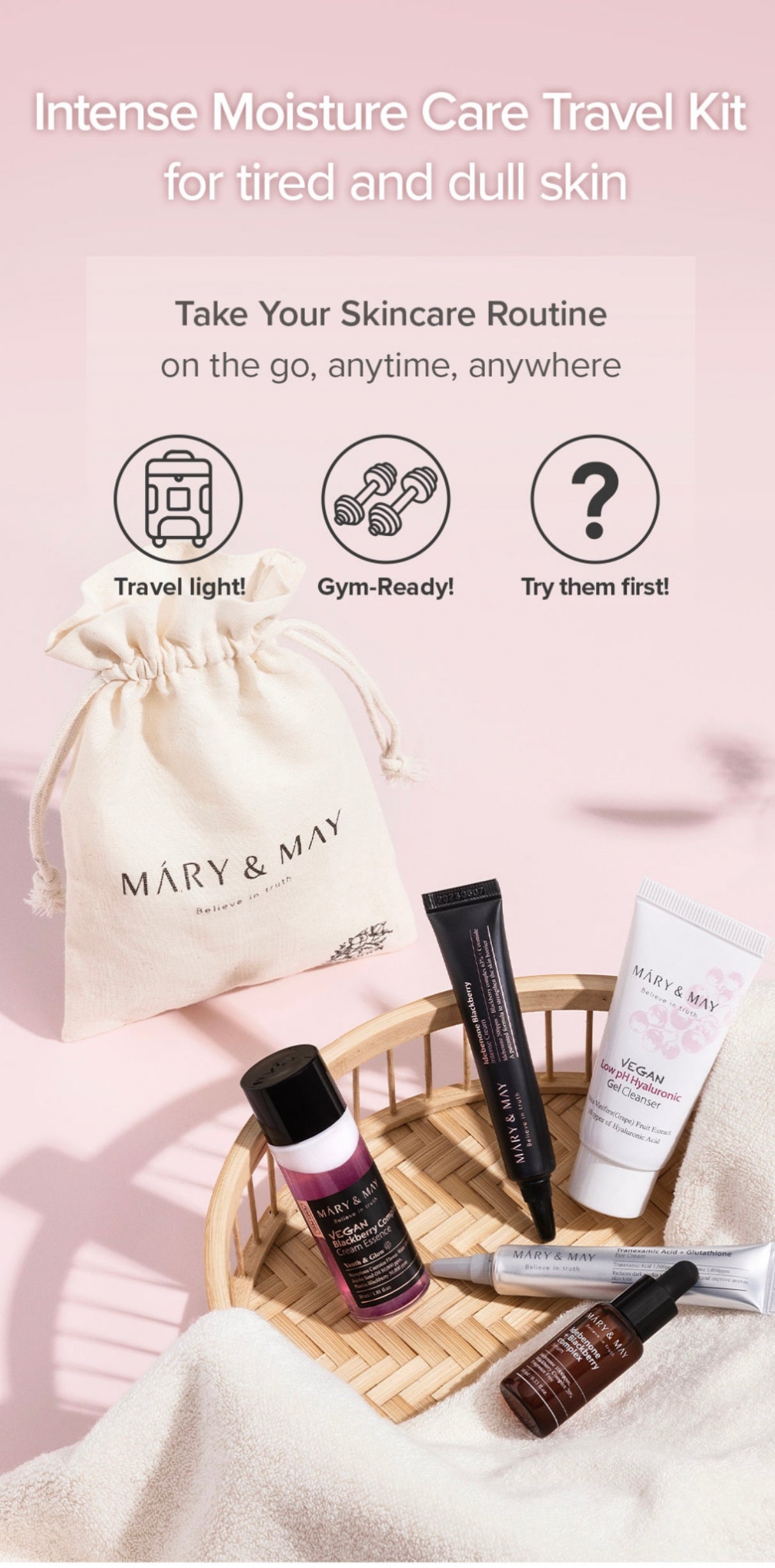 MARY & MAY - INTENSE MOISTURE CARE TRAVEL KIT