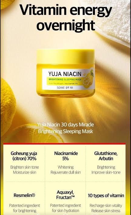 SOME BY MI Yuja Niacin Brightening Sleeping Mask