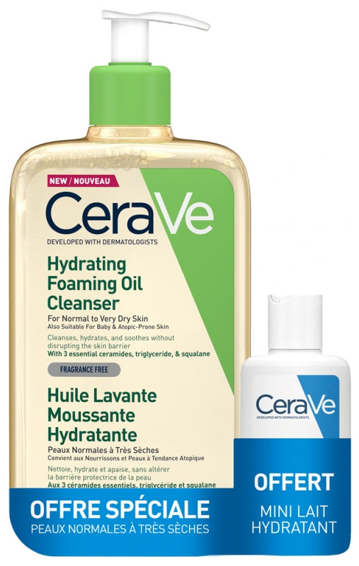 CeraVe Hydrating Foaming Oil Cleanser 236ml + Small Moisturing Lotion 20ml